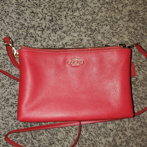 Bright red Coach crossbody - Picture 1 of 5
